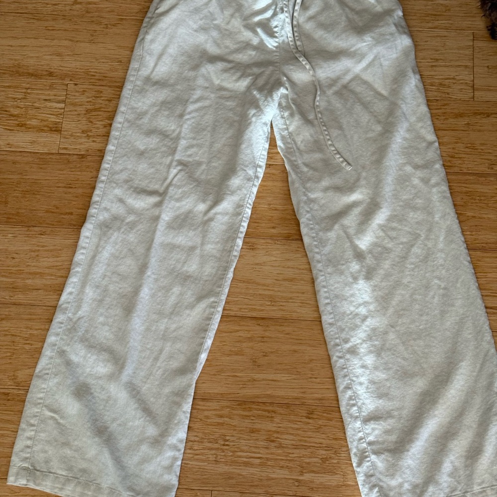 Forever 21 Cream Linen blend Pants